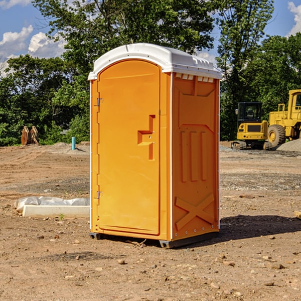 how often are the portable restrooms cleaned and serviced during a rental period in Canadian Lakes